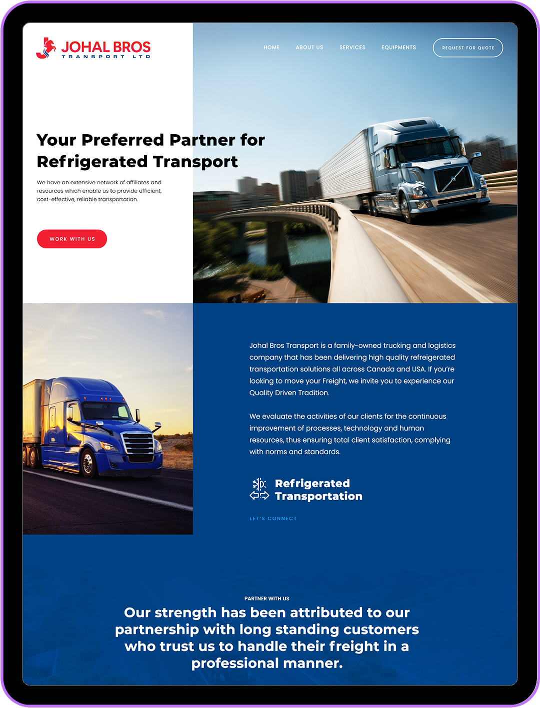 Johal Bro's Transport Ltd - Ozmo Media | Website Design | Social Media ...